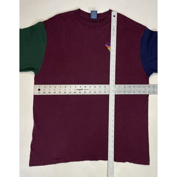 VINTAGE Belton Blank Colorblock 1995 T-shirt Men XL USA 90s Single Stitch - Picture 7 of 7